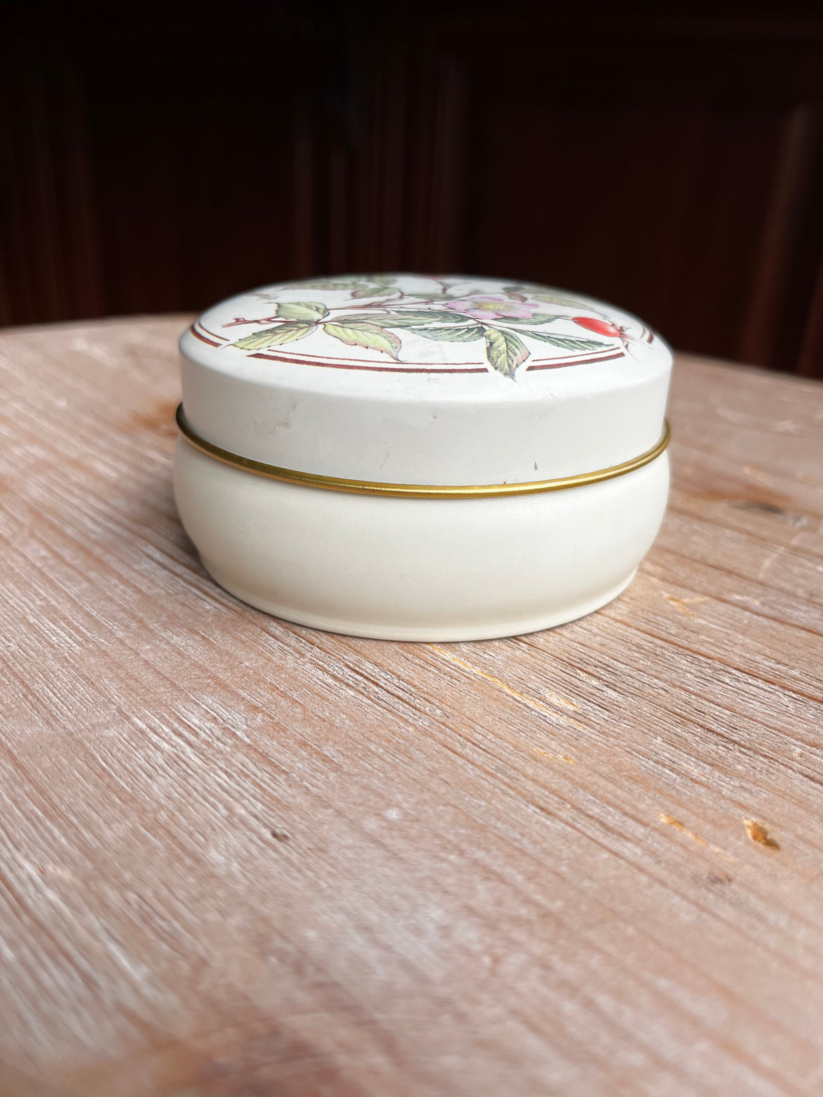 Vintage Rosehip Botanical Graphic Tin
