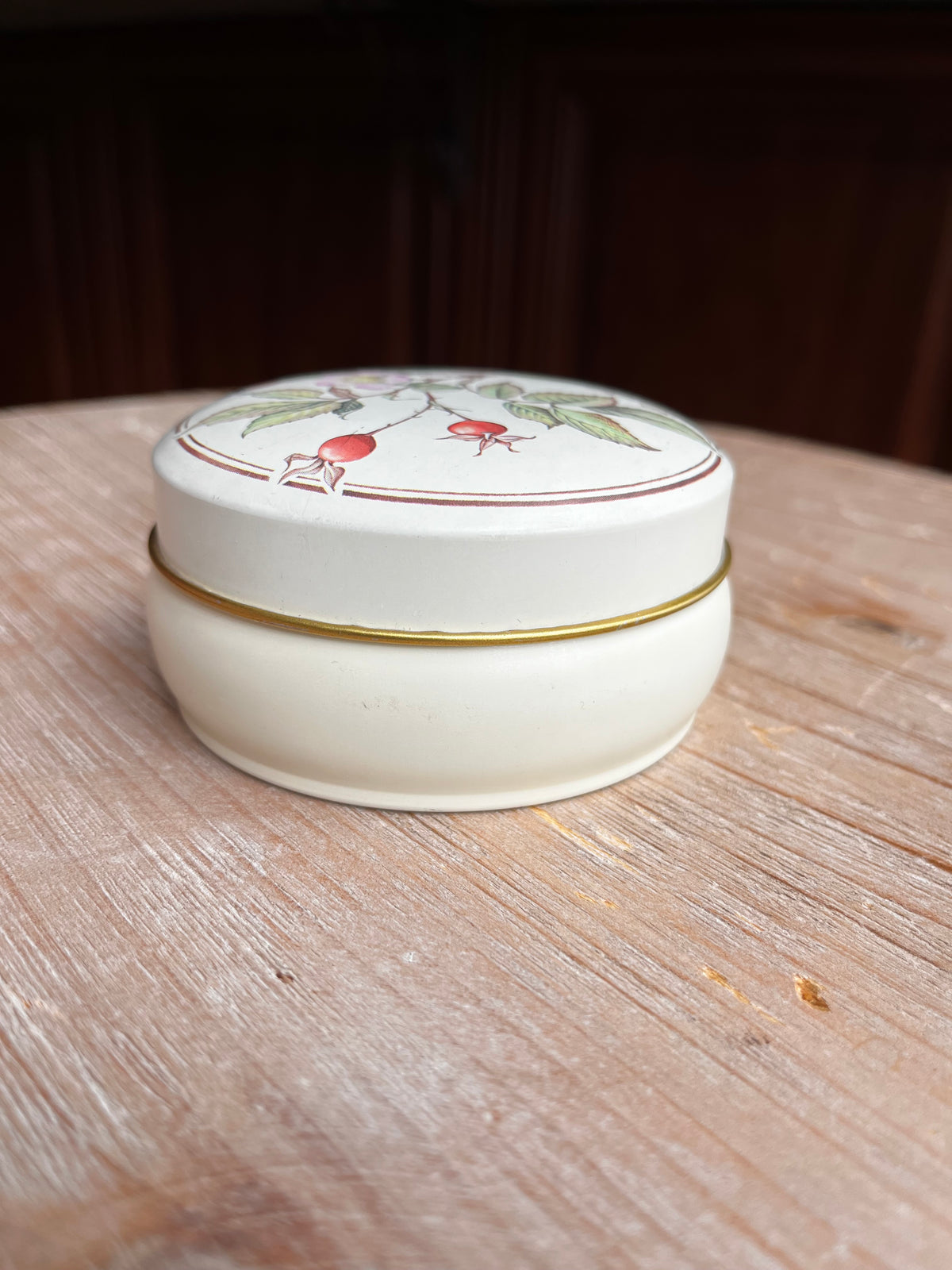 Vintage Rosehip Botanical Graphic Tin