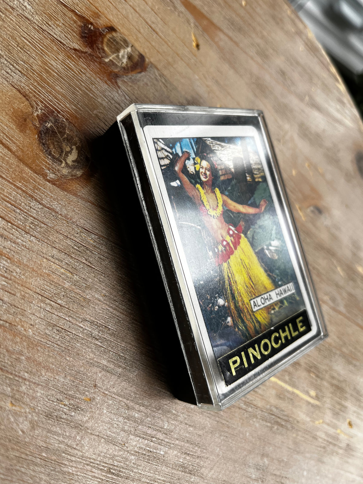 Vintage 60s Aloha Hawaii Tiki Girl Pinochle Deck of Cards with Case