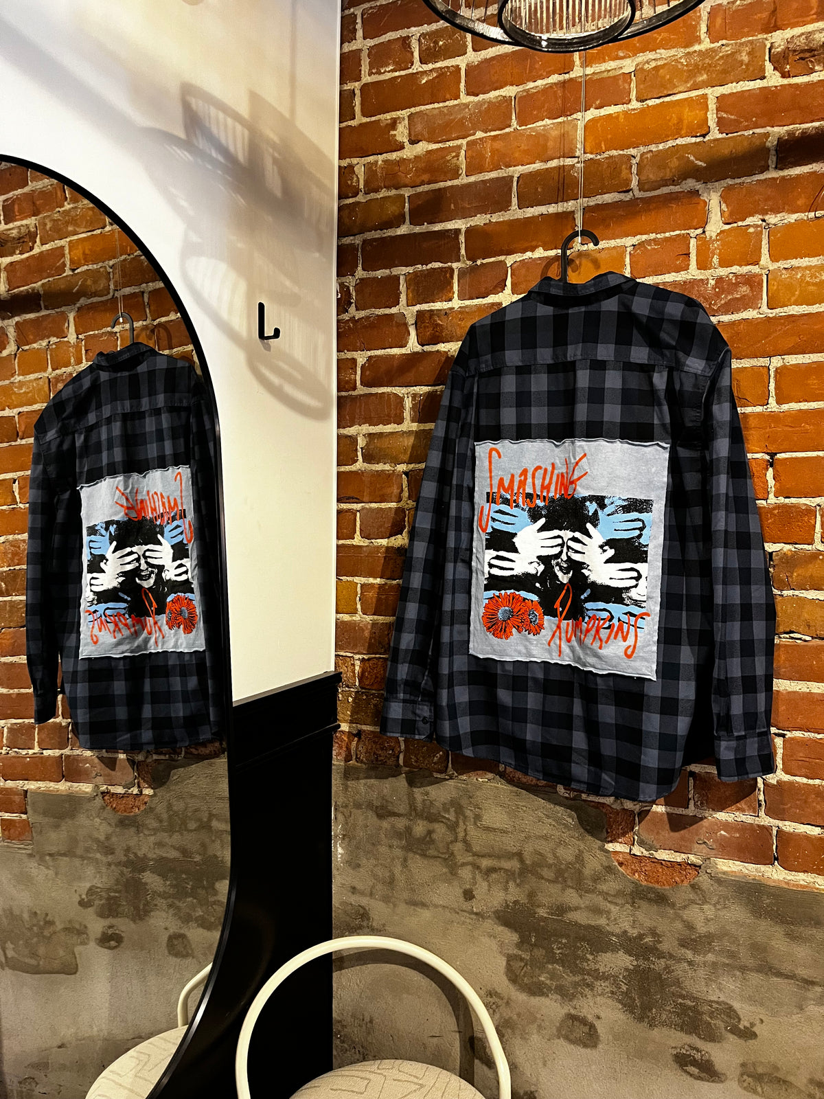 Vintage Upcycled Smashing Pumpkins Graphic Flannel Mashup