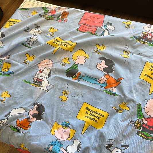 Vintage 60's Peanuts / Charlie Brown, Snoopy & Friends Fitted Sheet