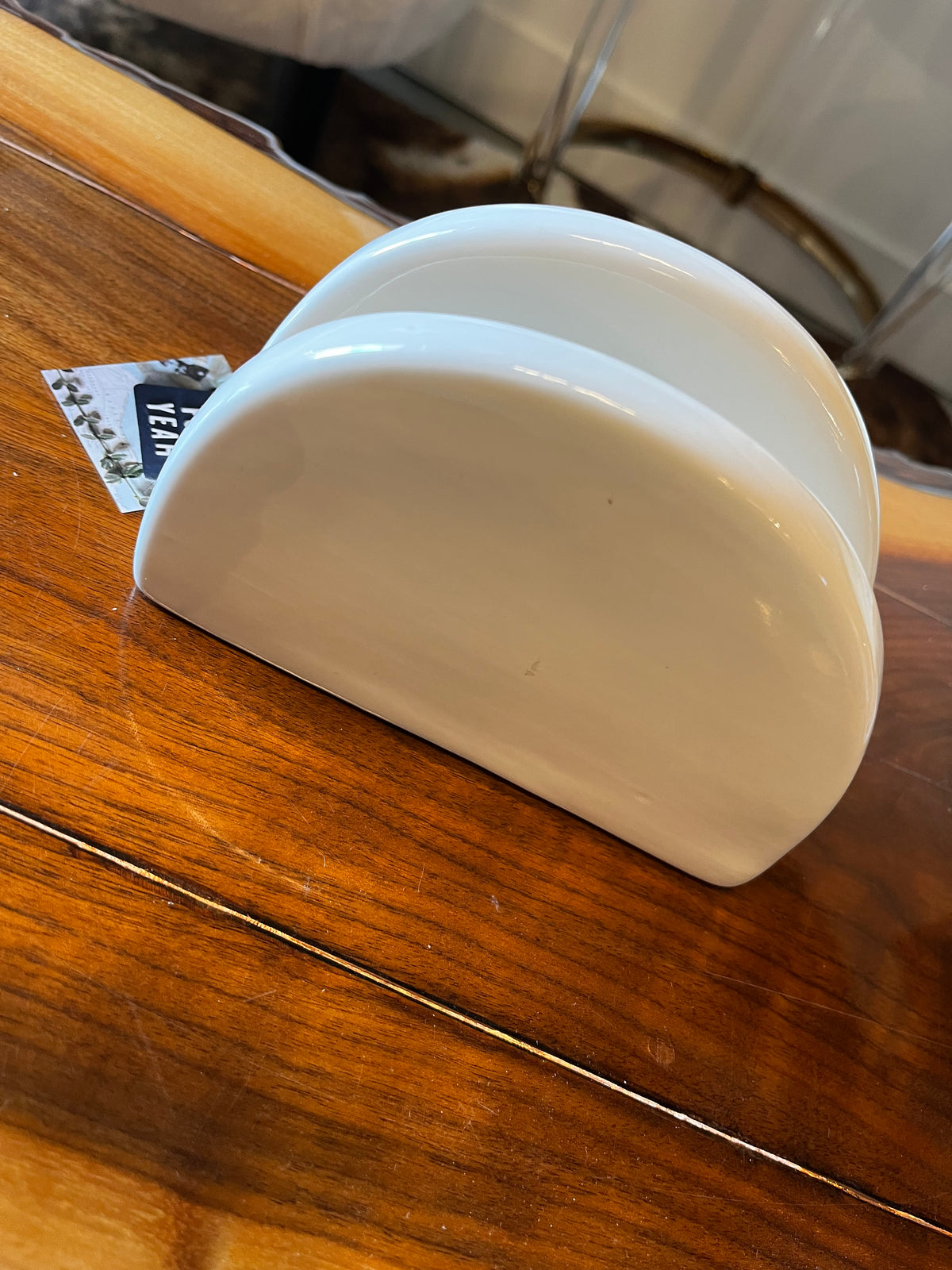 Vintage White Ceramic Half Moon Holder