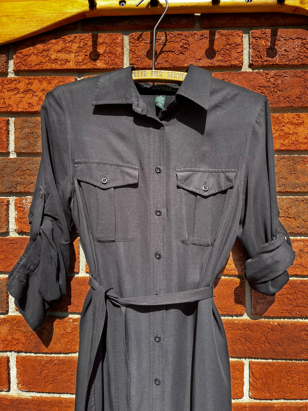 Vintage Ralph Lauren Navy Button Front  Shirt Dress