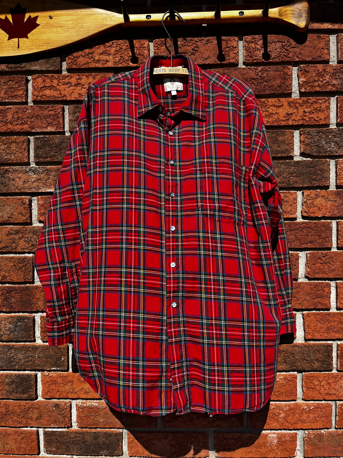 Vintage Viyella XL Red Plaid Checkered shirt