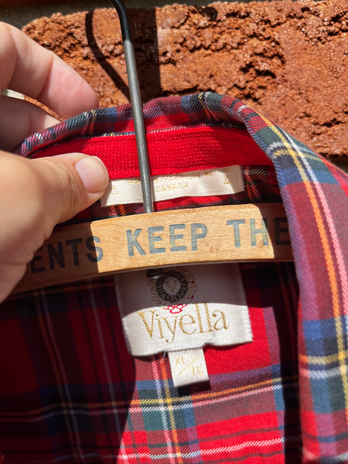 Vintage Viyella XL Red Plaid Checkered shirt