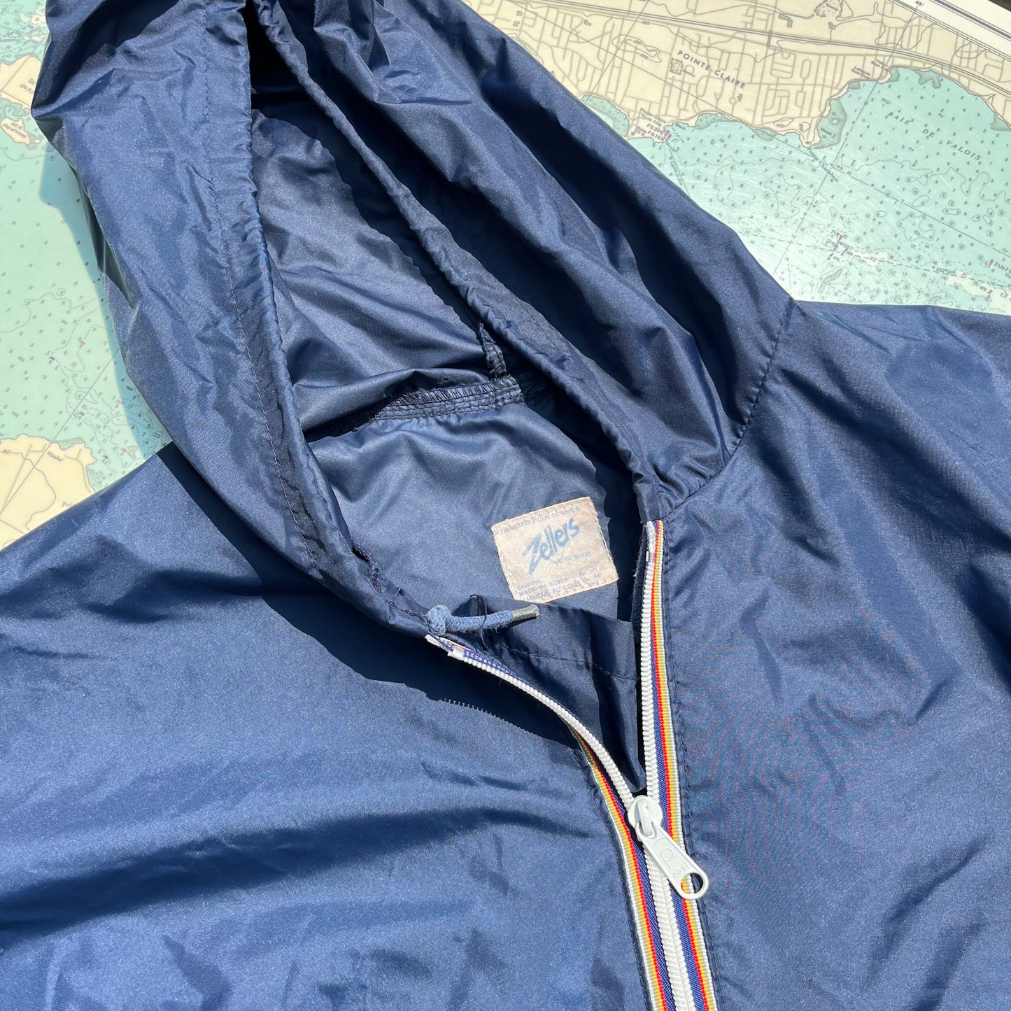 Vintage 70s/80s Navy Zellers Packable Rain Jacket