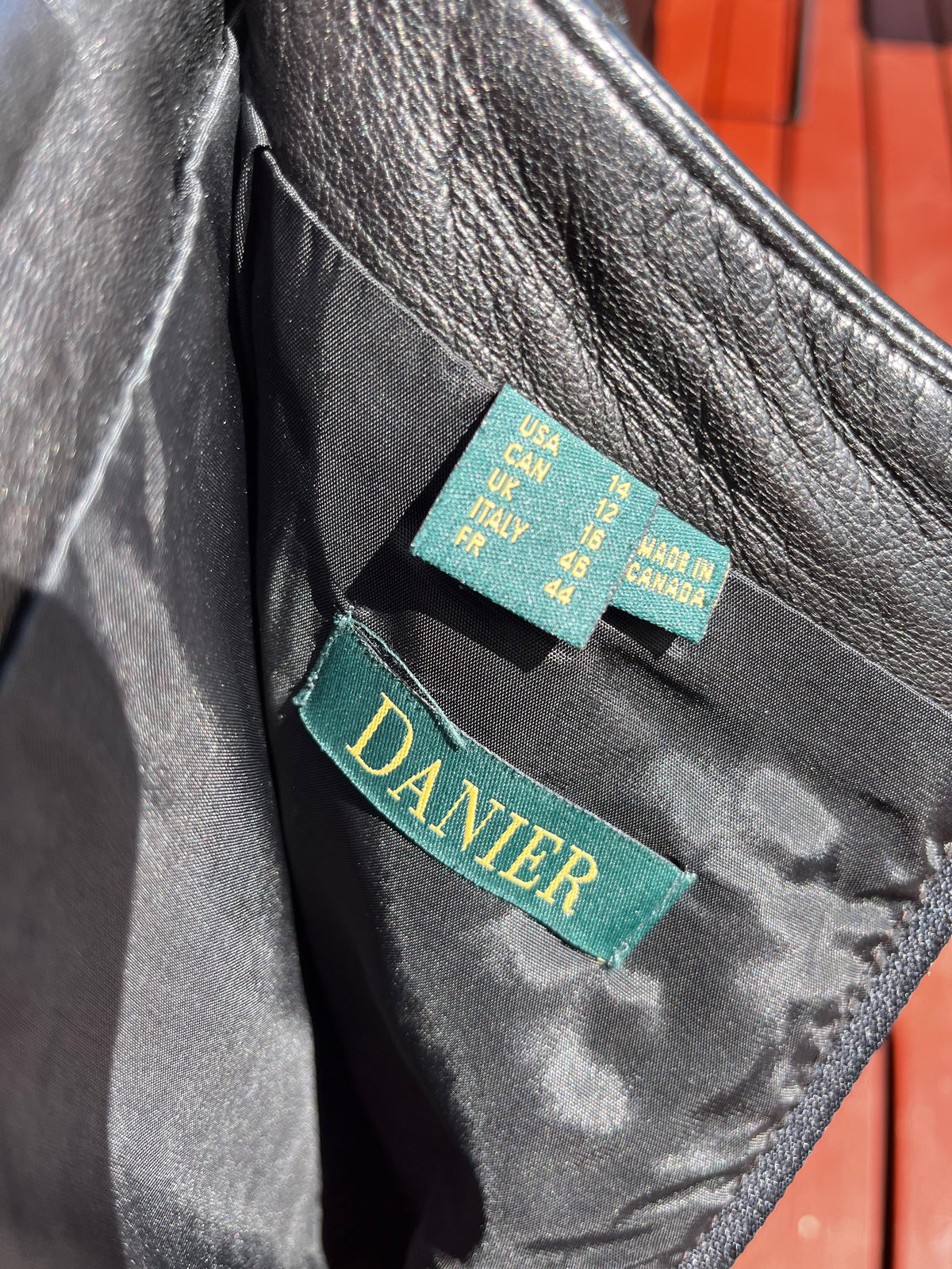 Vintage Danier Leather Black Cut Out Floral Design Skirt