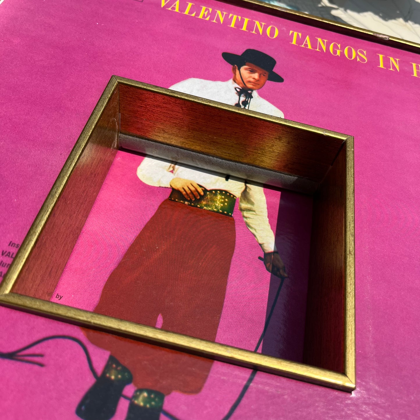Vintage / Upcycled Valentino Tangos In Hi-Fi Album Cover Mini Shelf