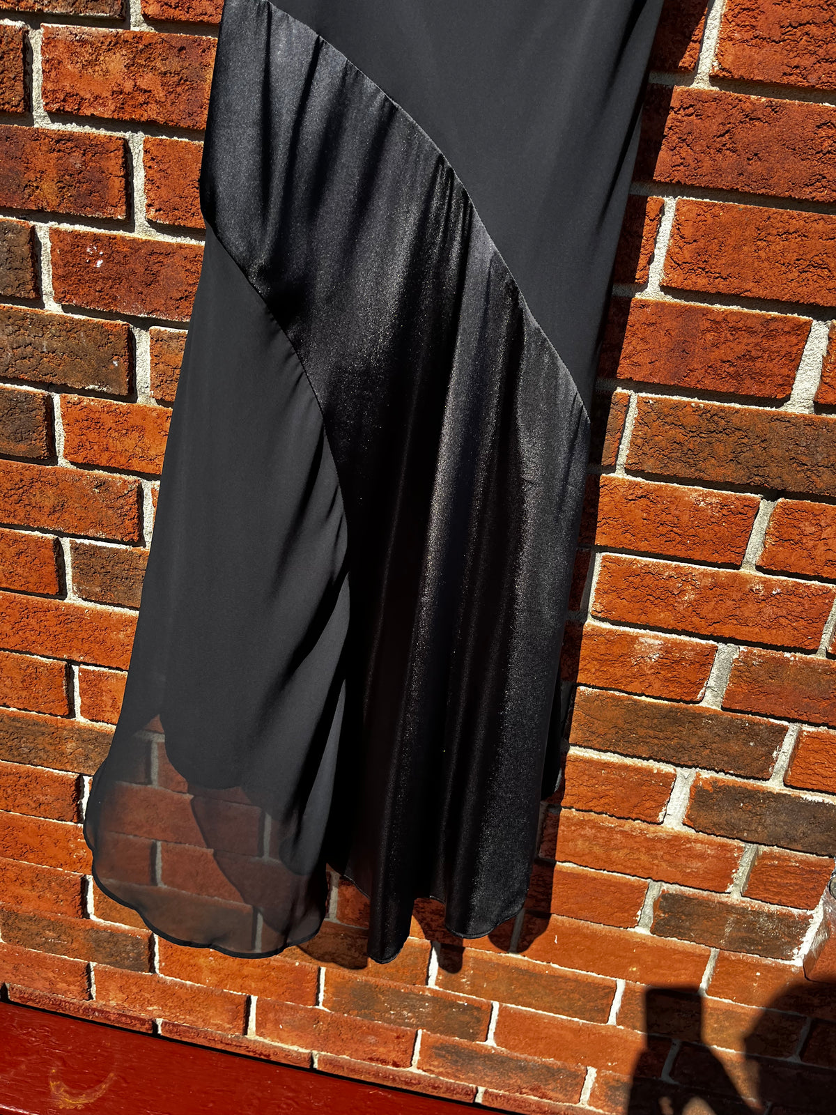 Vintage Black Satin Wave Jessica Dress
