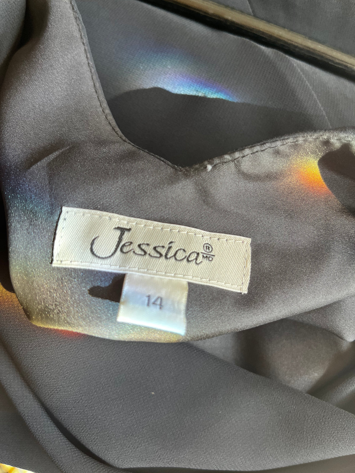 Vintage Black Satin Wave Jessica Dress