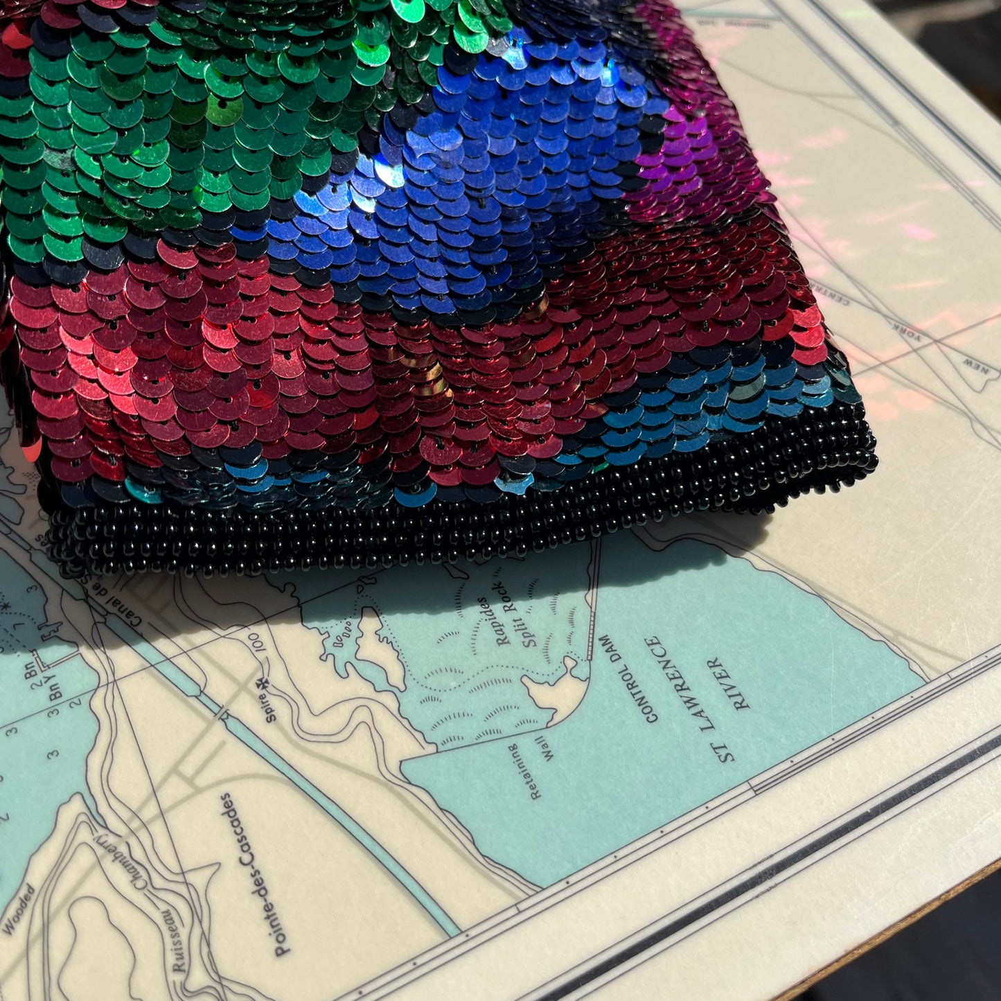 Vintage Scarlet Rage Sequin Silk Lined Jacket