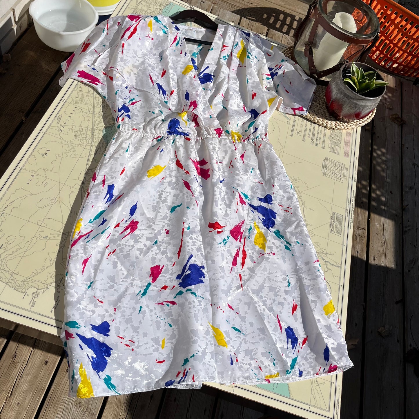 Vintage 80s Brushstroke / Paint Splatter Dress