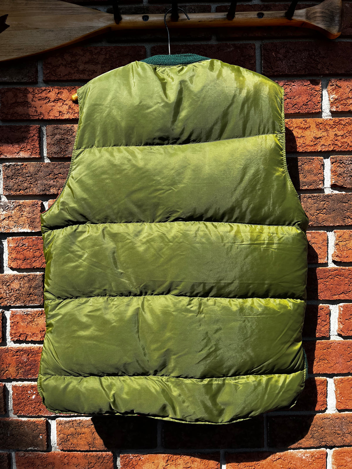 Vintage Red and Green Reversible Hunter's Down Filled Puffer Vest