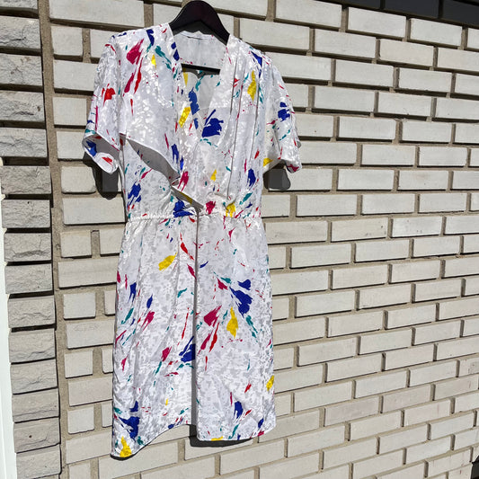 Vintage 80s Brushstroke / Paint Splatter Dress