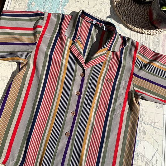 Vintage 90s Regina Porter Polyester Striped Top