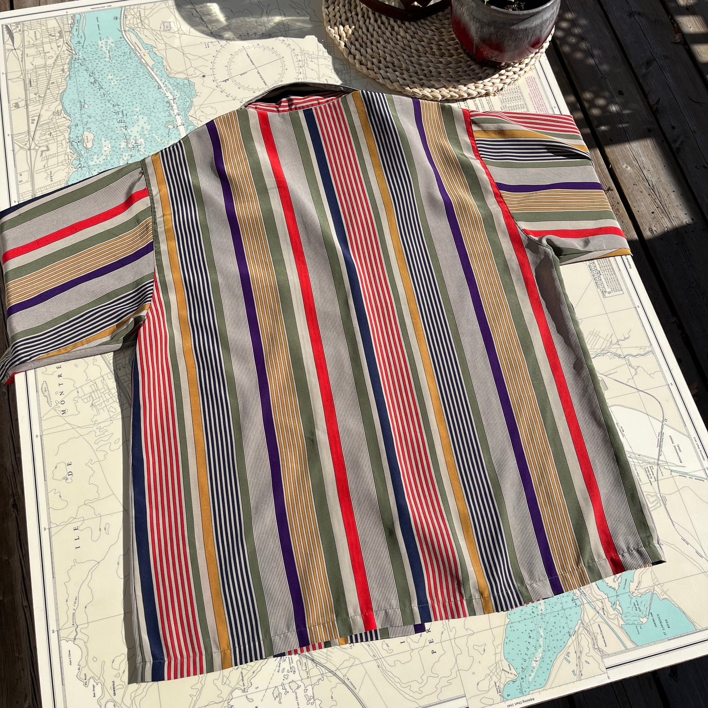 Vintage 90s Regina Porter Polyester Striped Top