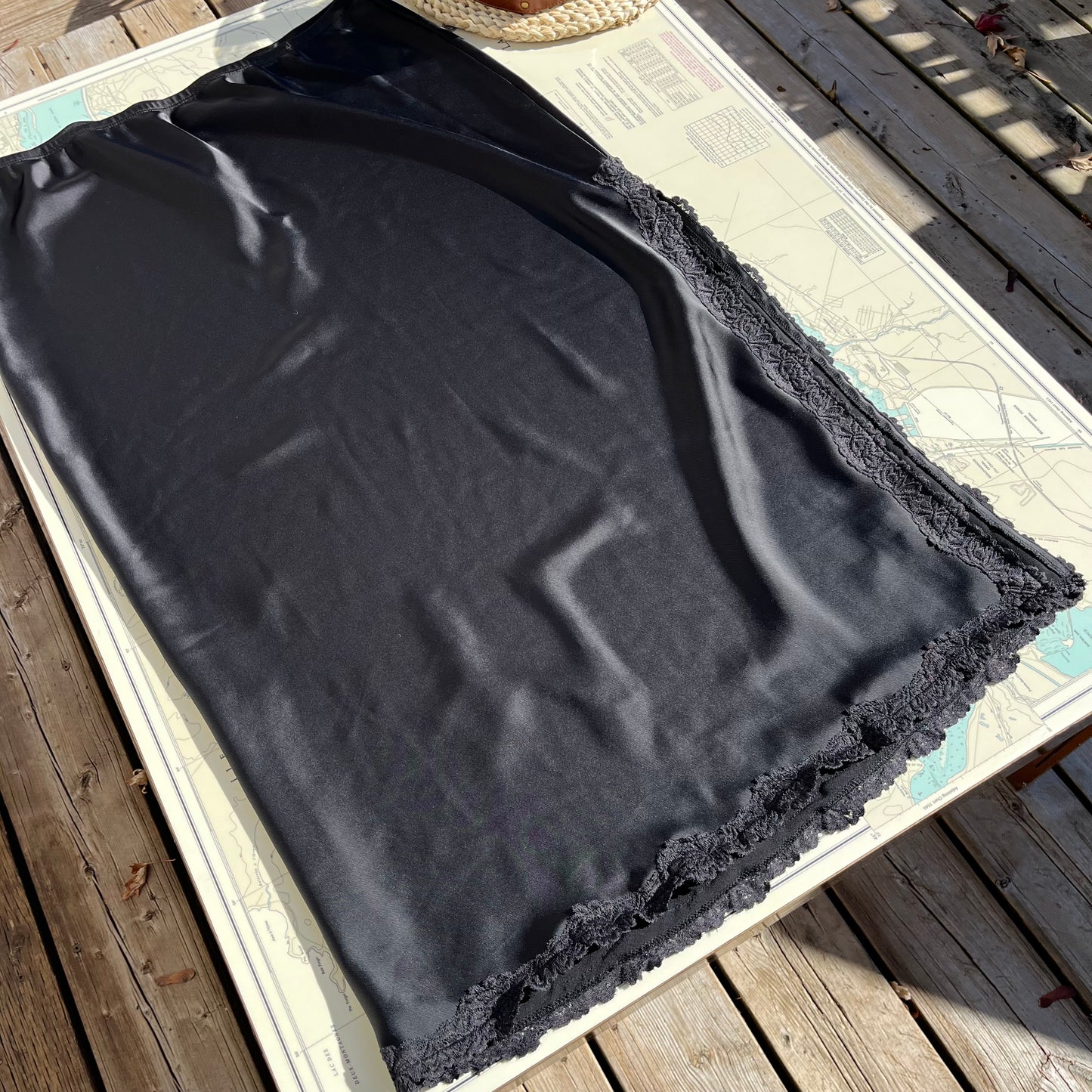 Wild Fable Black Lace Trim Slip Skirt XL