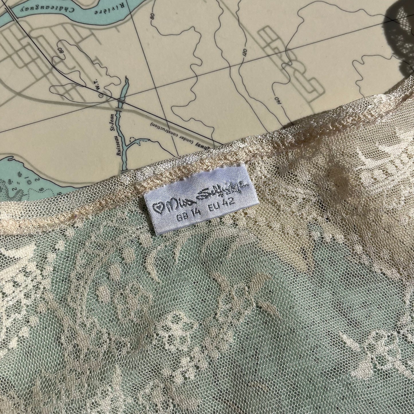 Miss Selfridge Sheer Lace Blouse / Top / Shirt