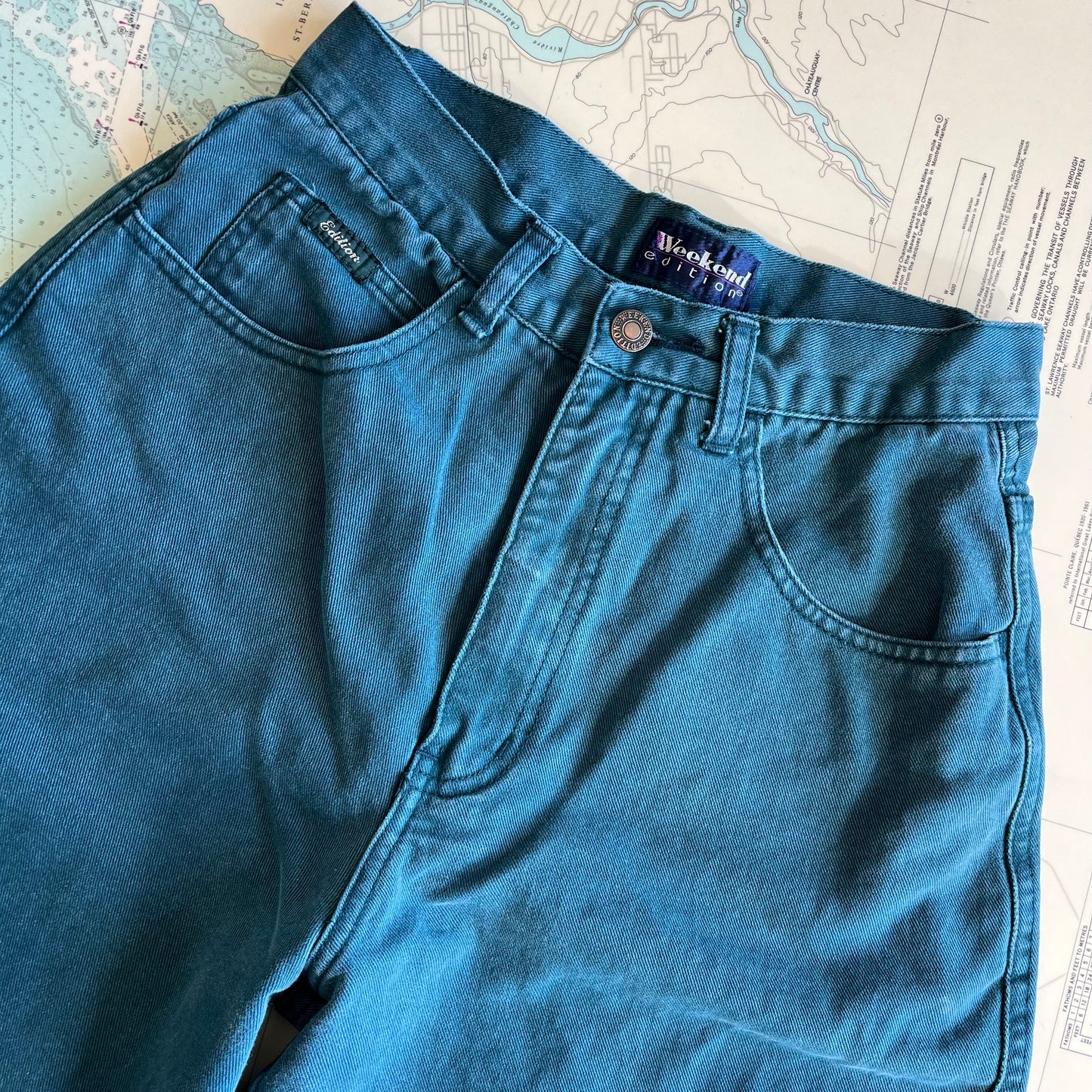 Vintage 90s Teal Weekend Edition Jeans