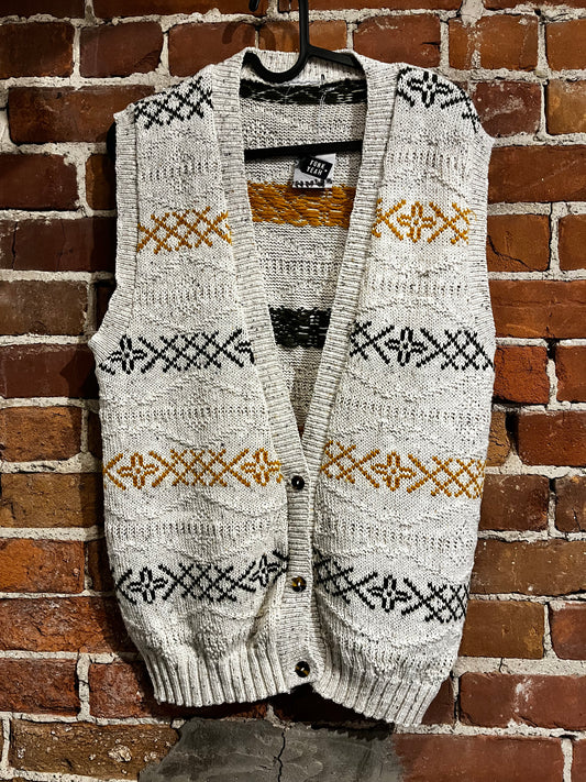 Vintage 90s Knit Boho Sweater Vest