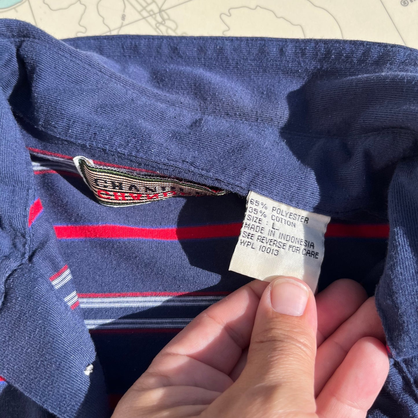Vintage Chandler Striped Collared Golf Tee Shirt