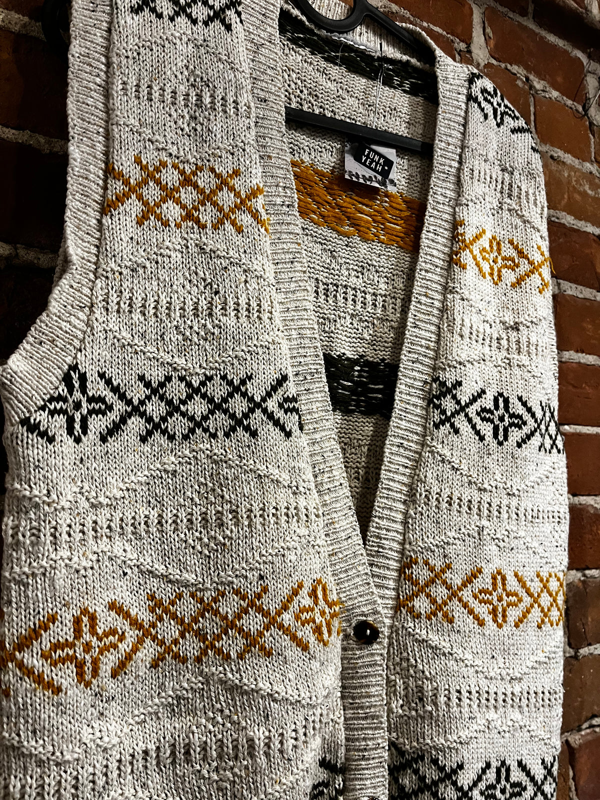 Vintage 90s Knit Boho Sweater Vest
