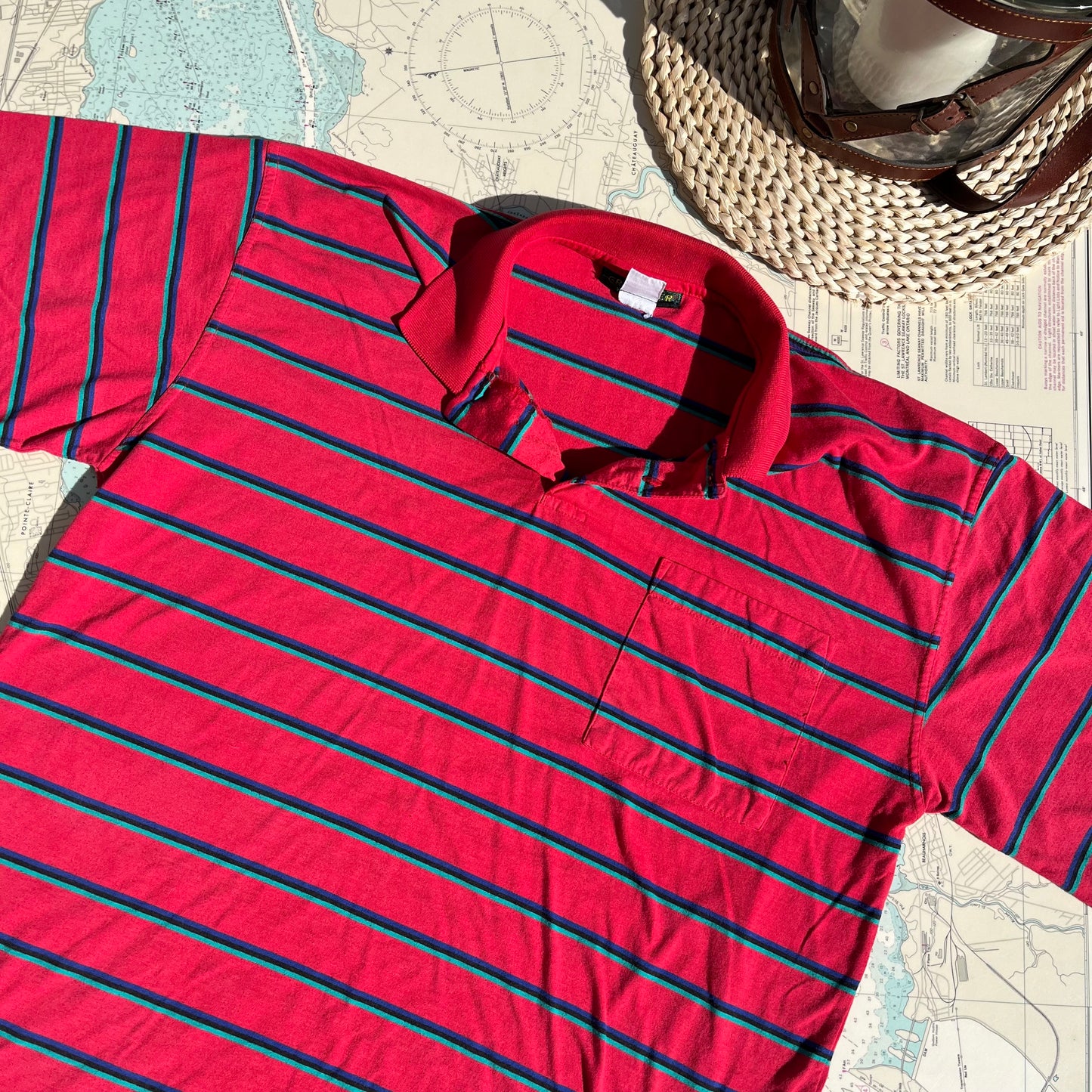 Vintage 90s Grenadier Collared Striped Golf Tee Shirt