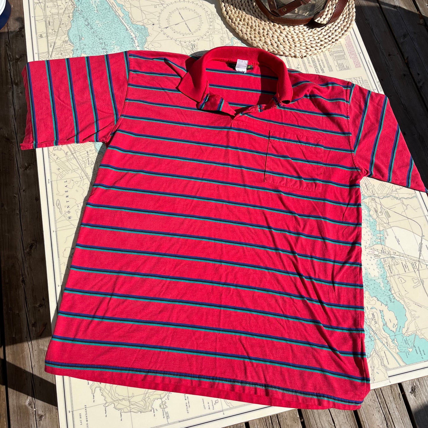 Vintage 90s Grenadier Collared Striped Golf Tee Shirt