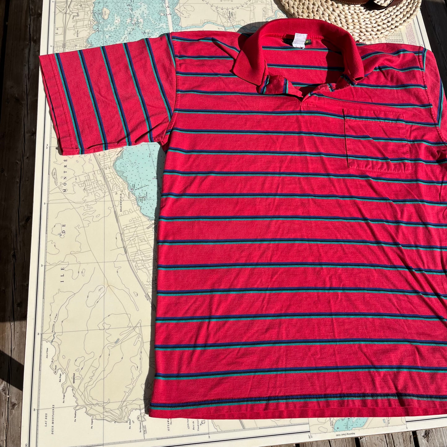 Vintage 90s Grenadier Collared Striped Golf Tee Shirt