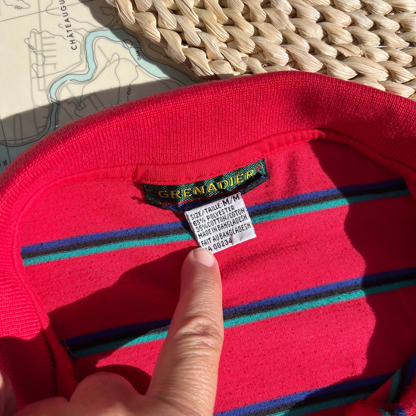 Vintage 90s Grenadier Collared Striped Golf Tee Shirt