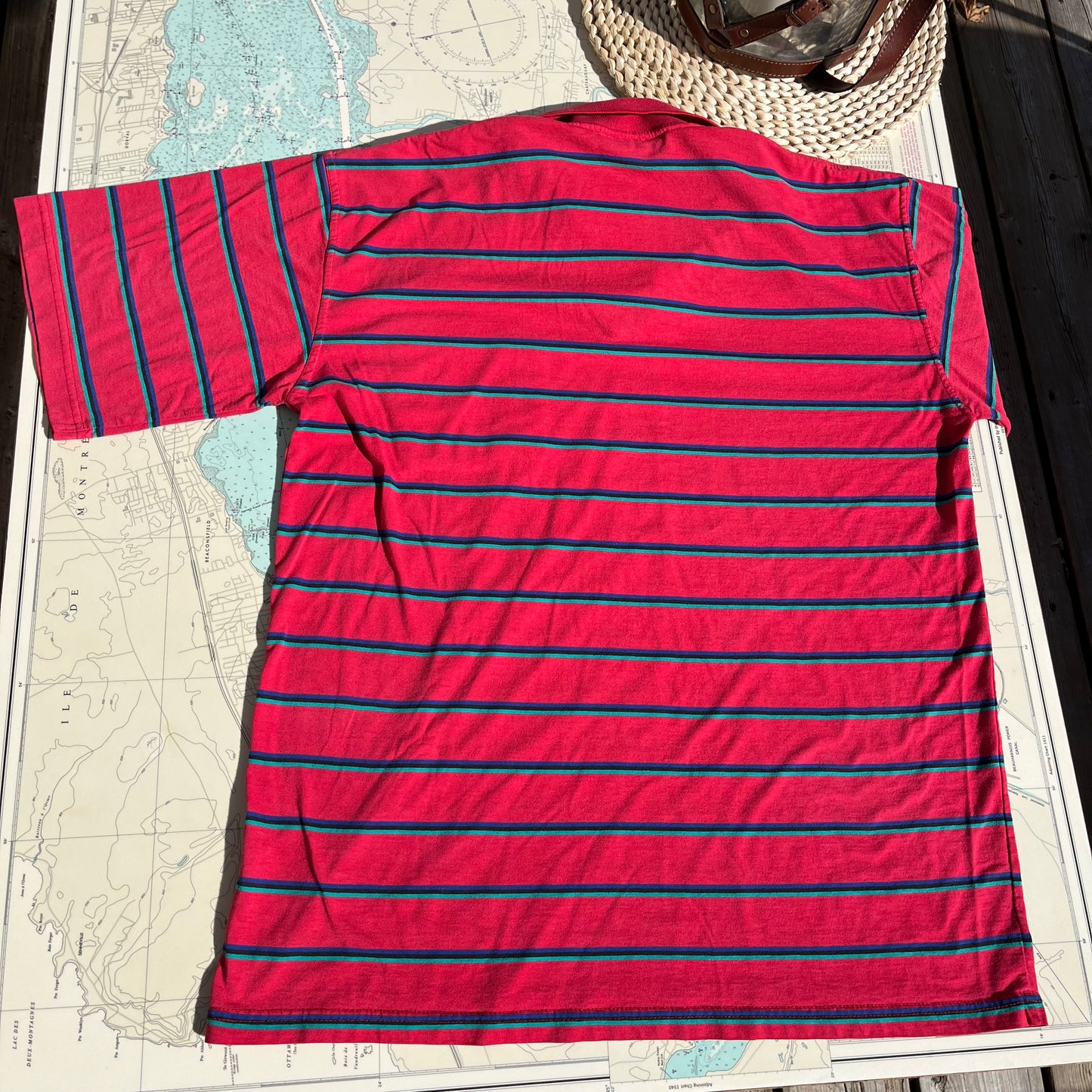 Vintage 90s Grenadier Collared Striped Golf Tee Shirt