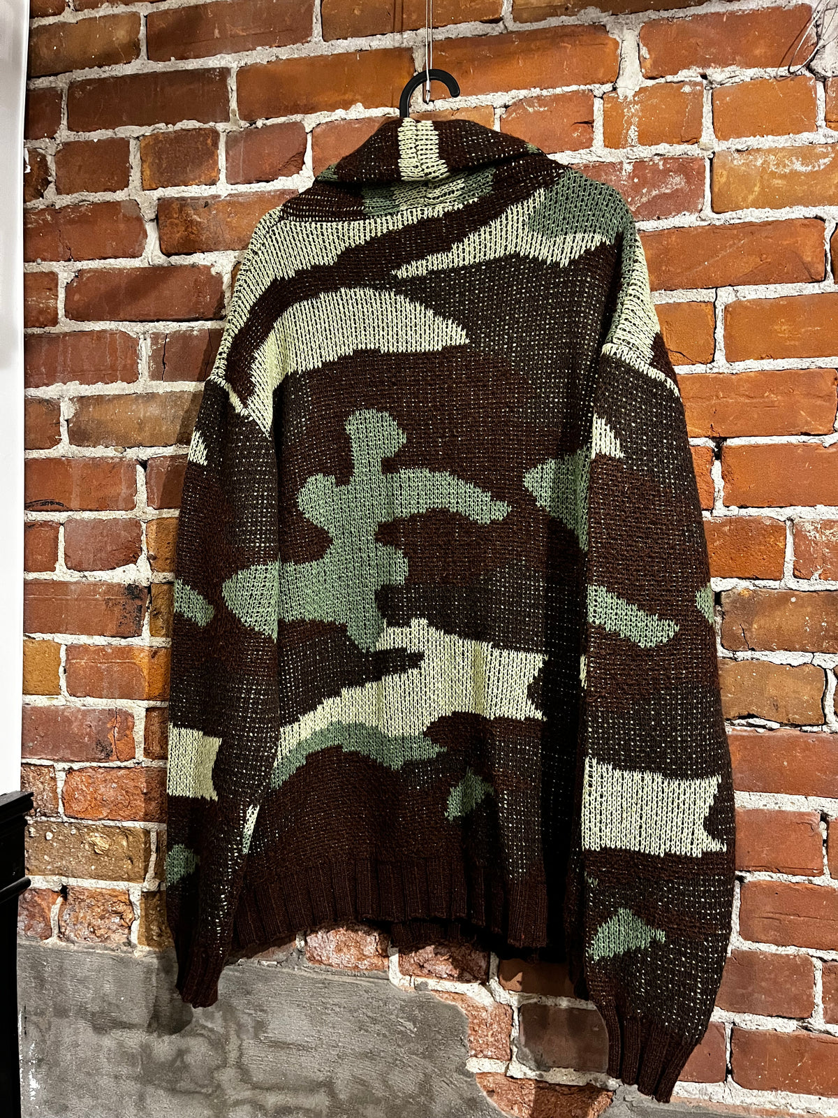 Vintage Sinransinya Green Camo Knit Cardigan