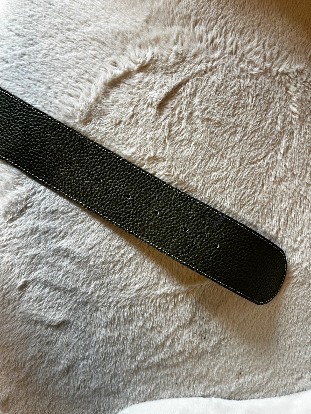 Vintage Chunky Olive Green Vegan Leather Belt