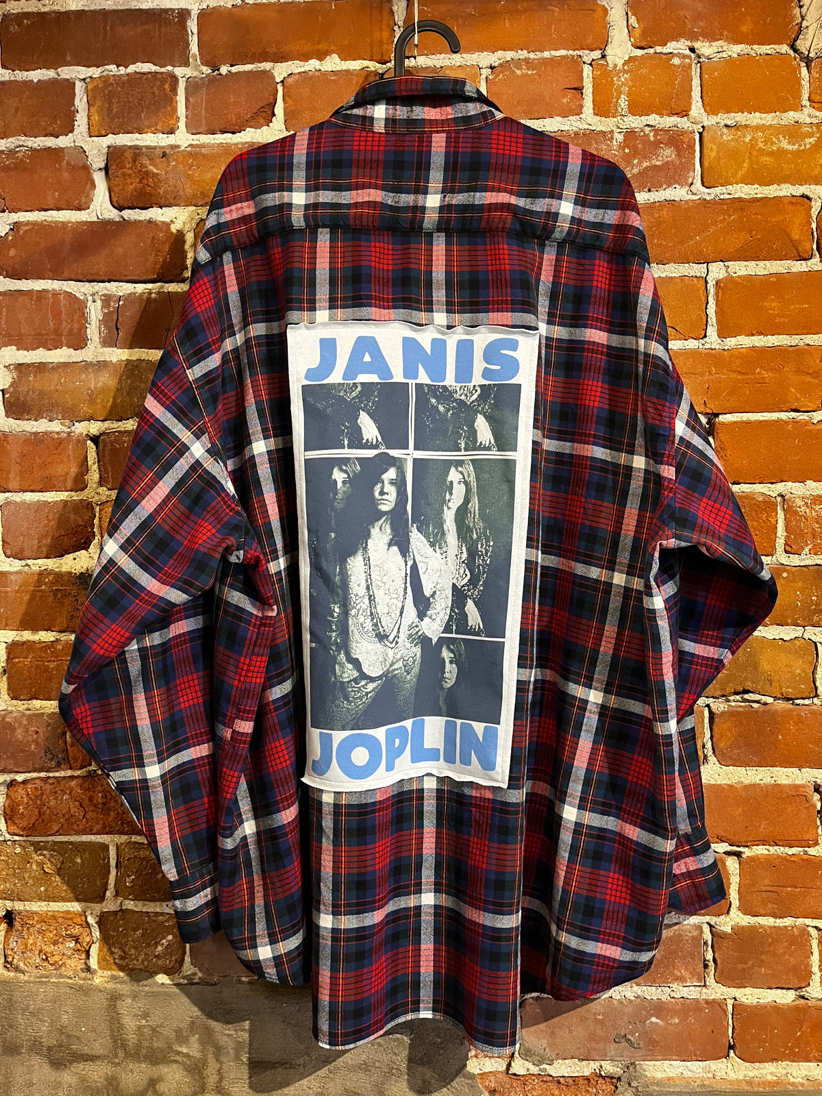 Vintage Upcycled Janis Joplin Flannel Mashup Tee