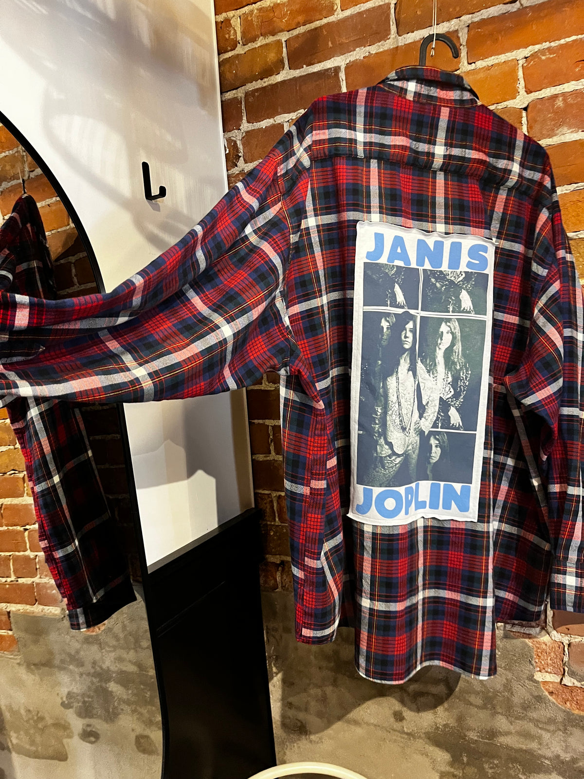 Vintage Upcycled Janis Joplin Flannel Mashup Tee