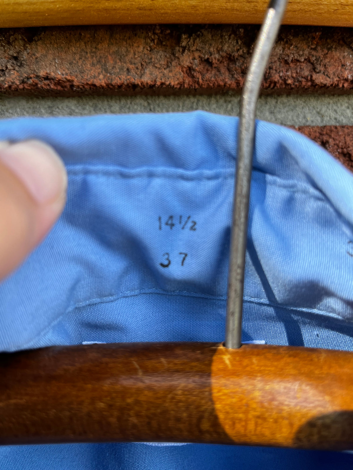 Vintage Blue Born To Be Awesome Button Up Cropped Uniform Shirt