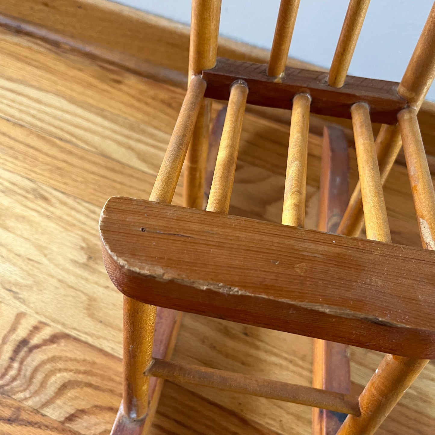Vintage Mini Wood Doll Rocking Chair / Plant Stand