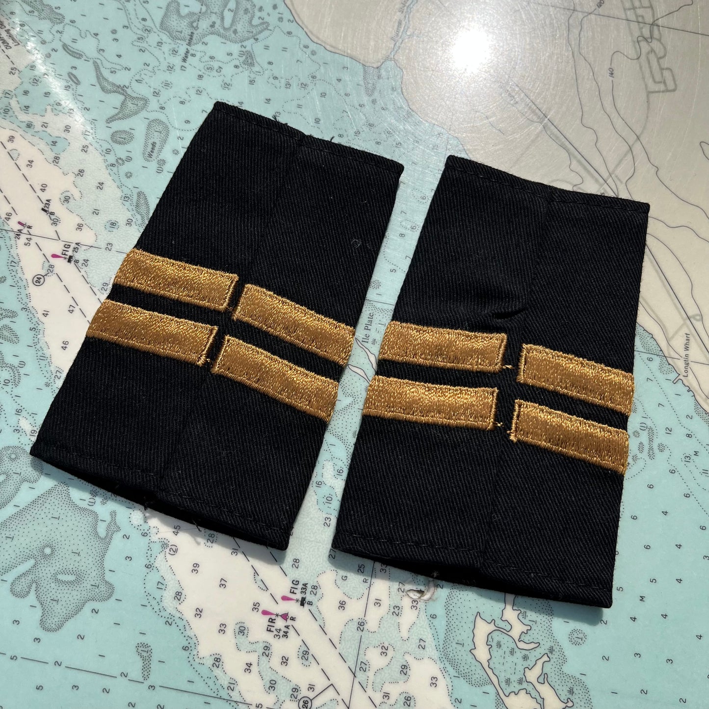 Vintage Double Stripe Military Shoulder Epaulets