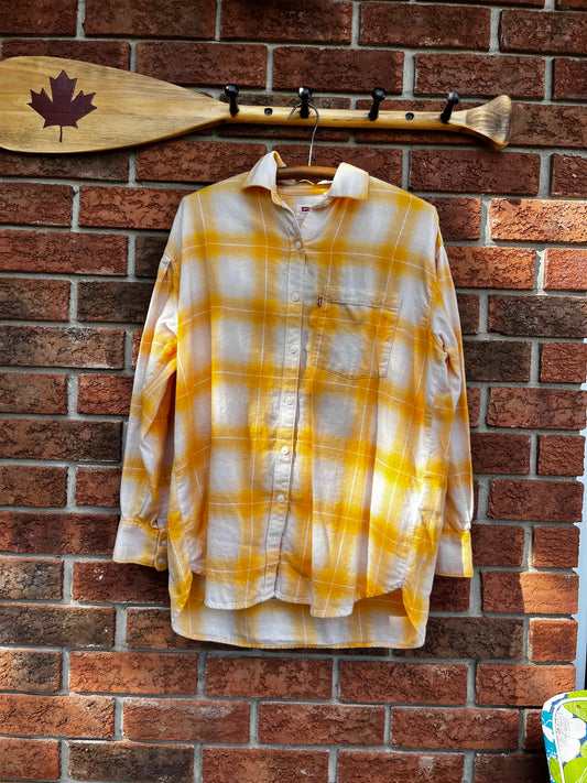 Levi's Sunshine Yellow Button Up Flannel Long Sleeve Shirt