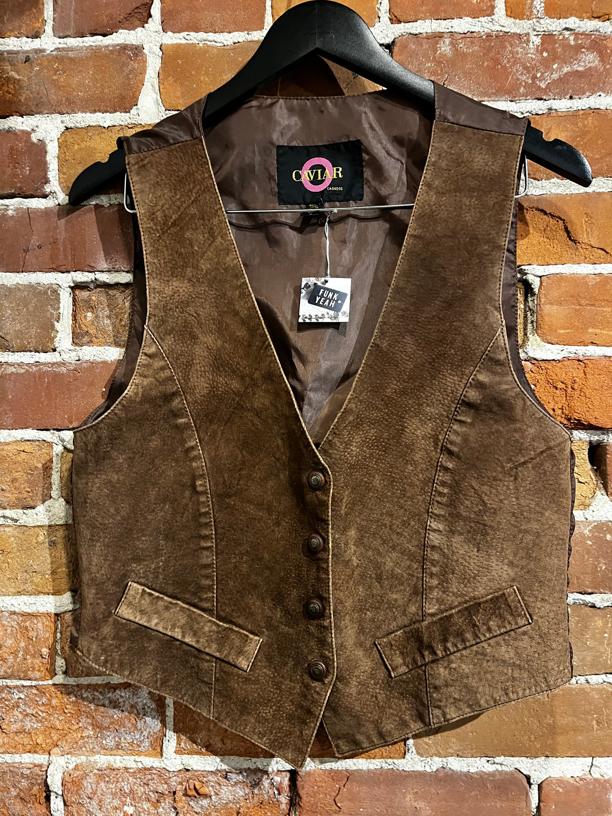 Vintage Y2K Caviar Brown Suede Vest