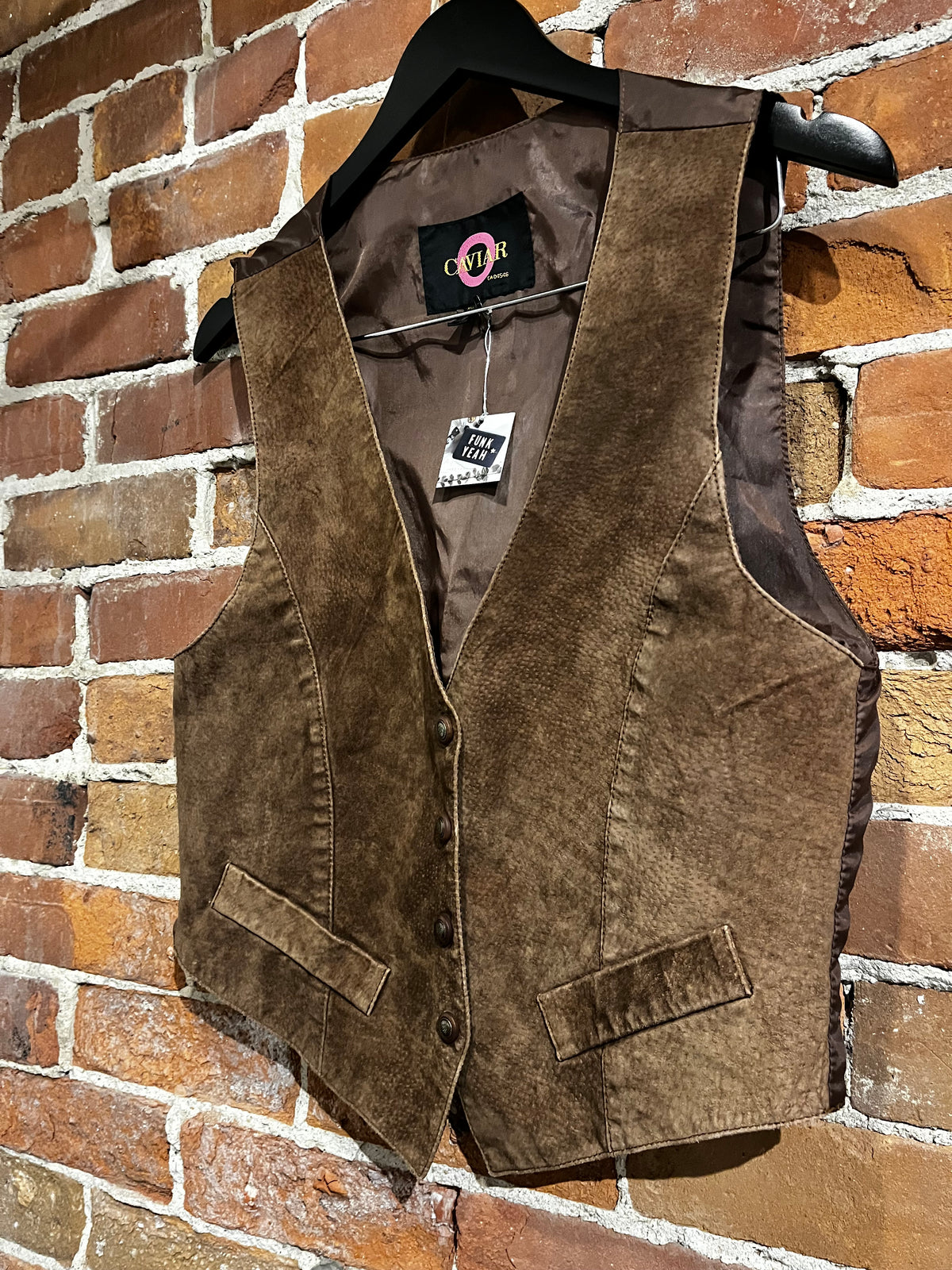 Vintage Y2K Caviar Brown Suede Vest