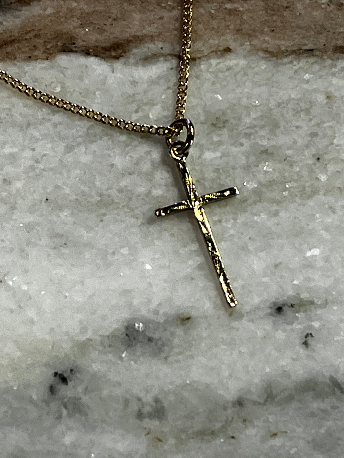 Vintage 9 Karat Gold Dainty Cross Necklace