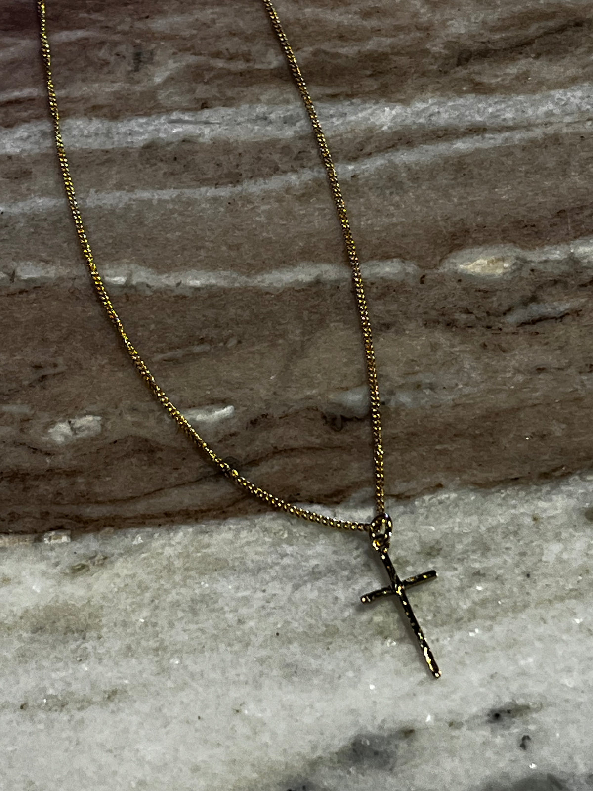 Vintage 9 Karat Gold Dainty Cross Necklace