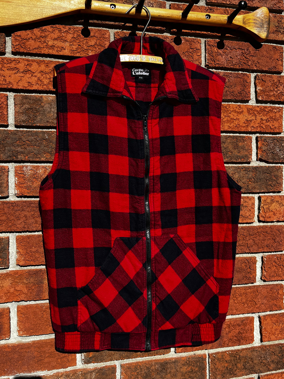Vintage Work Centre L' Atelier Buffalo Check Flannel Vest