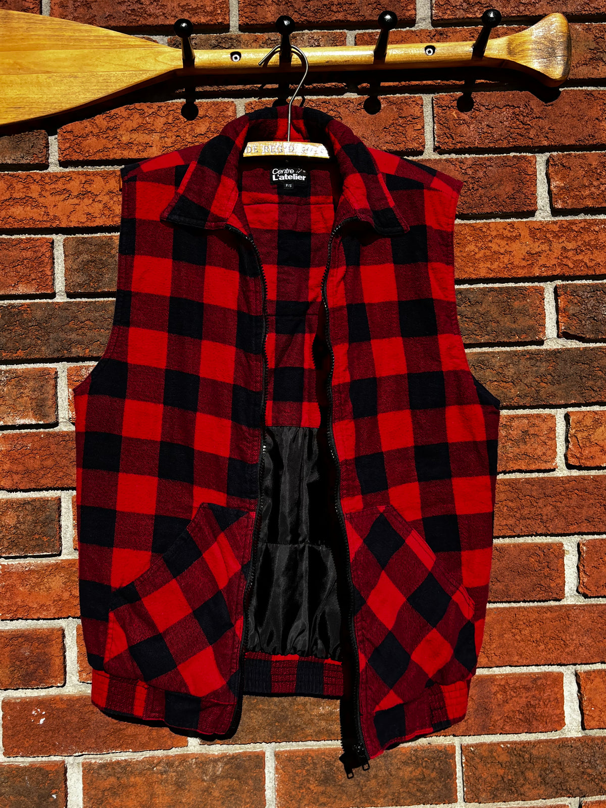 Vintage Work Centre L' Atelier Buffalo Check Flannel Vest