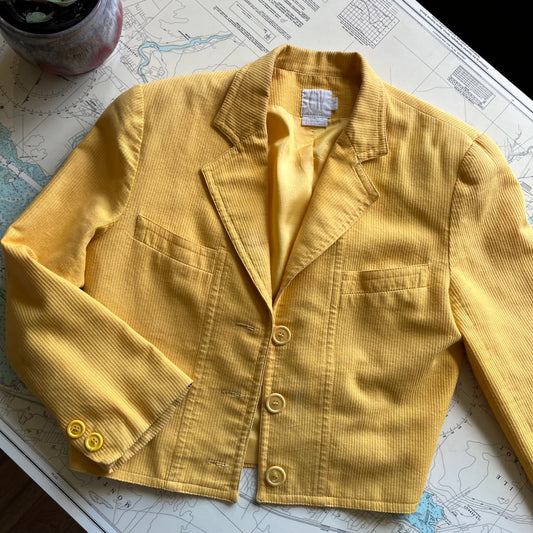 Vintage 90s Clifford & Wills Cropped Yellow Jacket