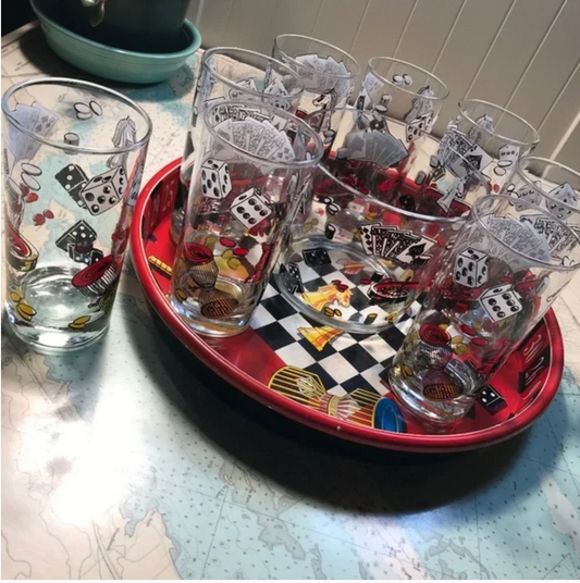 Vintage Hazel Atlas Games Room Bar Set