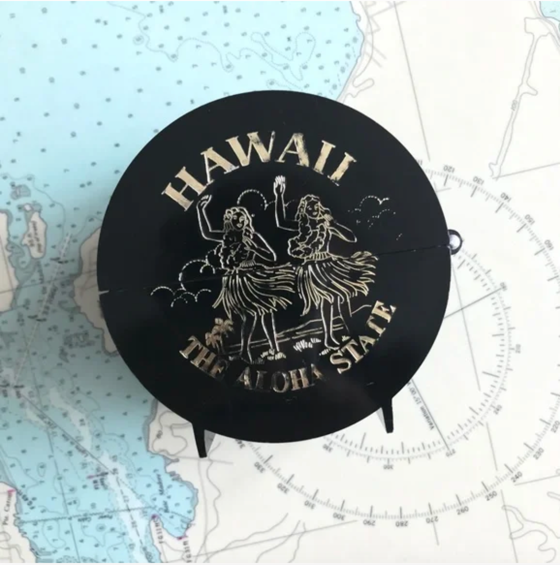 Retro Hawaii Hula Girl Plastic Souvenir Coaster Set