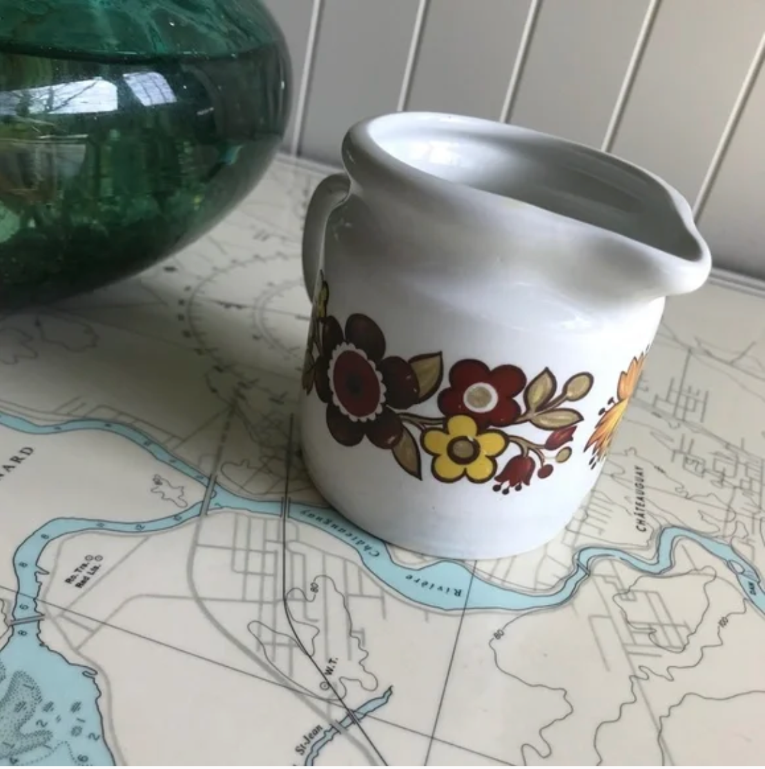 Vintage Retro Floral Festival Creamer by Myott