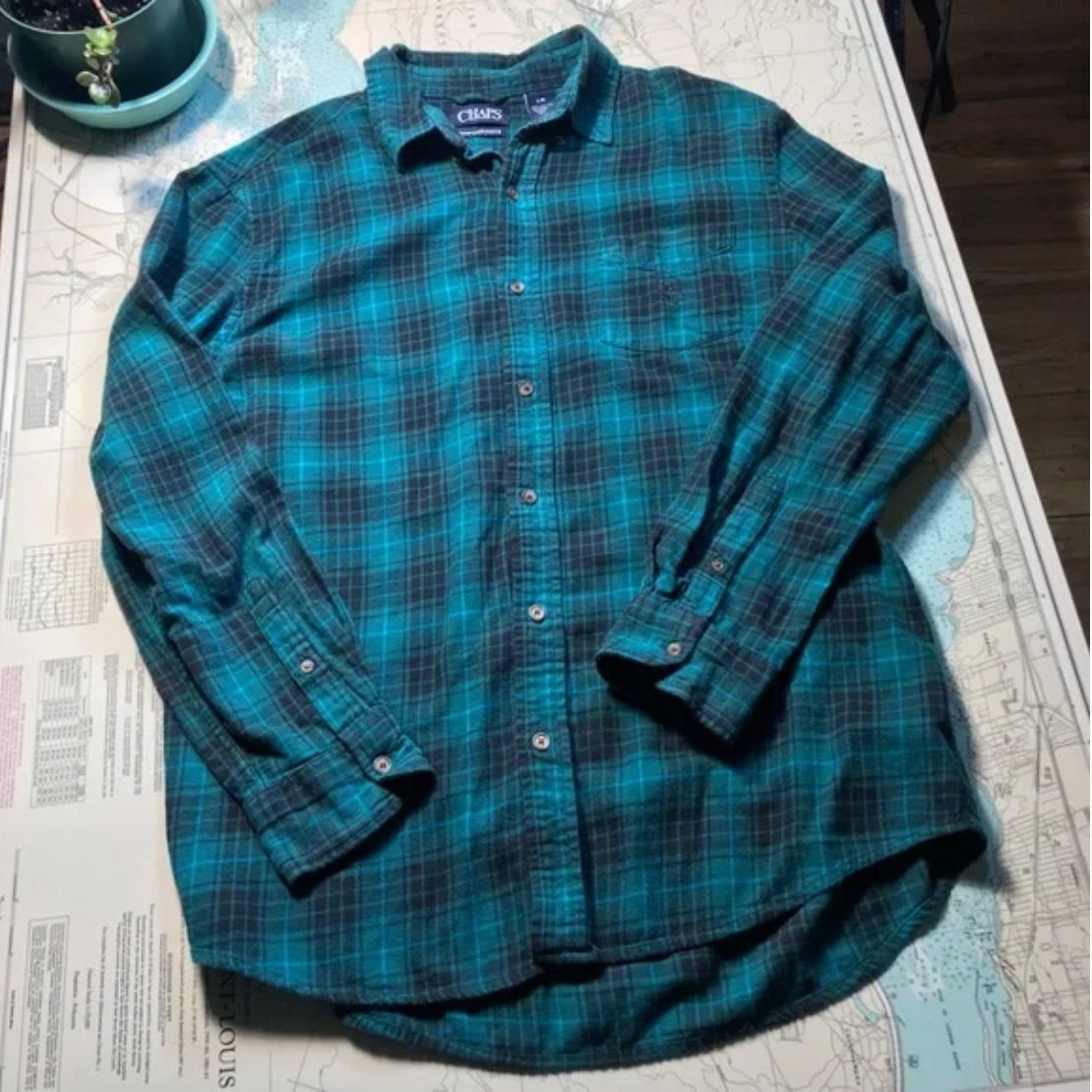Vintage Chaps Plaid / Flannel Button Up Shirt
